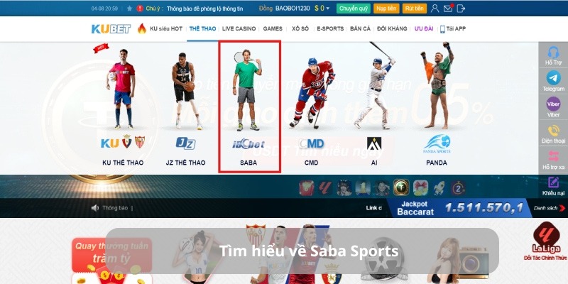 Giới thiệu về Saba Sports tại KUBET77